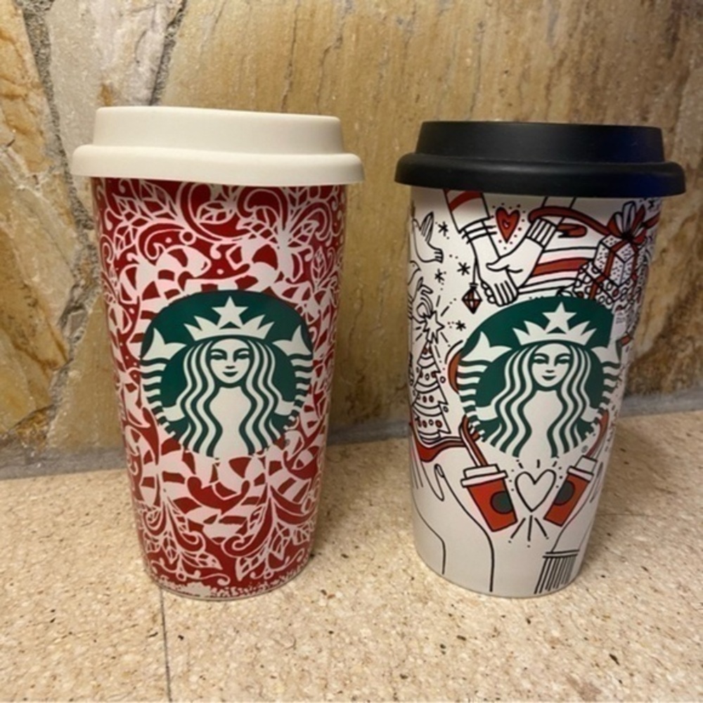 Starbucks Christmas holiday 12oz ceramic tumblers a great gift for the holidays